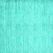 Square Machine Washable Abstract Turquoise Contemporary Area Rugs, wshcon2742turq