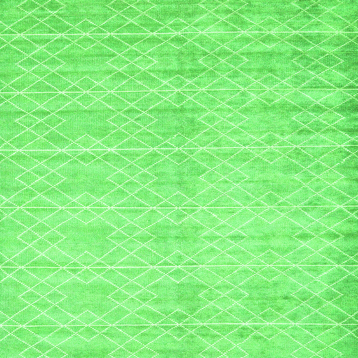 Serging Thickness of Abstract Green Contemporary Rug, con2742grn