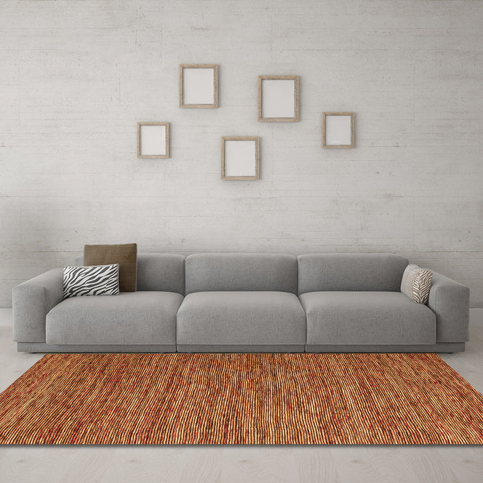 Machine Washable Abstract Orange Contemporary Area Rugs in a Living Room, wshcon2743org