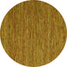 Round Abstract Yellow Contemporary Rug, con2743yw