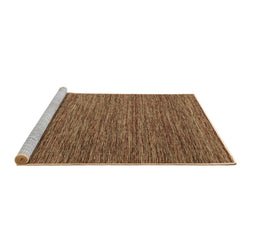 Sideview of Machine Washable Abstract Brown Contemporary Rug, wshcon2743brn