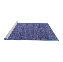 Sideview of Machine Washable Abstract Blue Contemporary Rug, wshcon2743blu