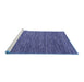 Sideview of Machine Washable Abstract Blue Contemporary Rug, wshcon2743blu