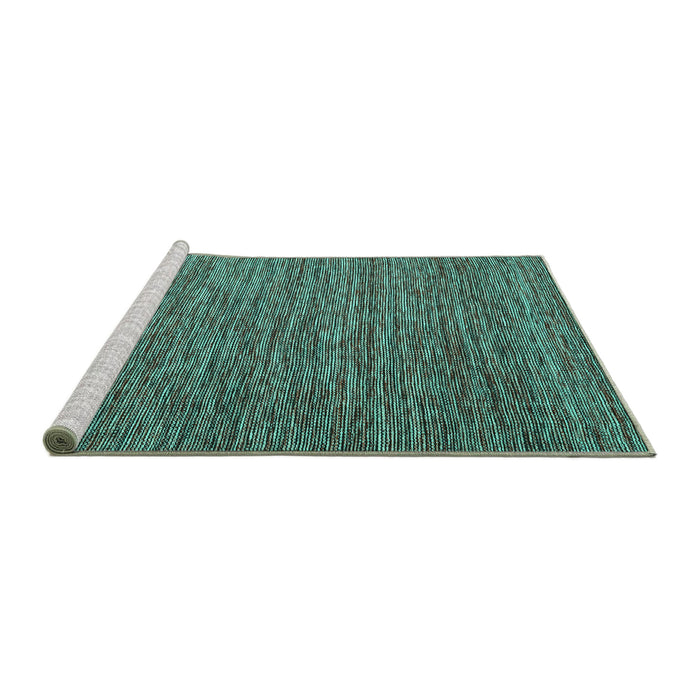 Sideview of Machine Washable Abstract Turquoise Contemporary Area Rugs, wshcon2743turq