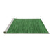 Sideview of Machine Washable Abstract Emerald Green Contemporary Area Rugs, wshcon2743emgrn