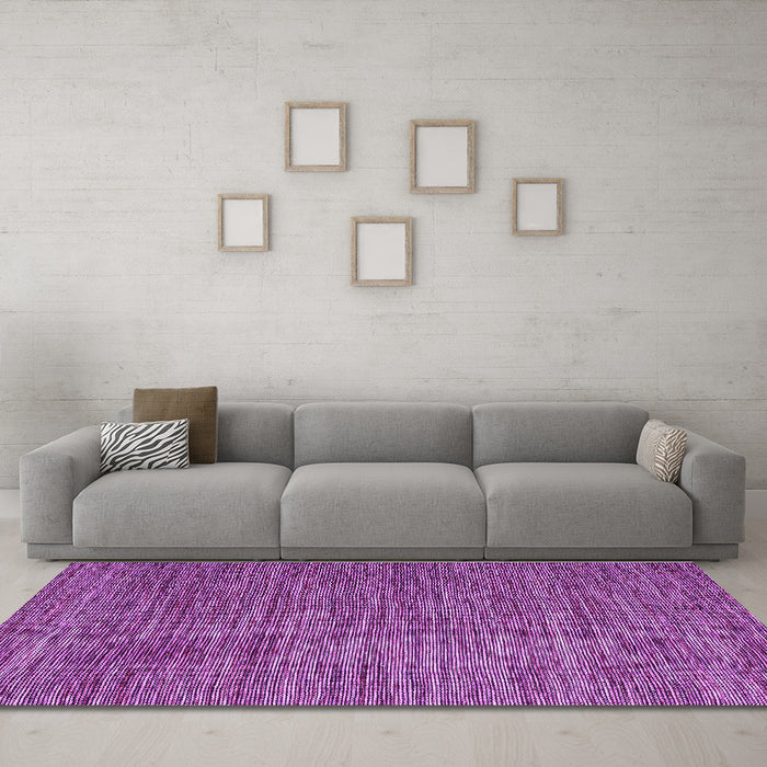Machine Washable Abstract Purple Contemporary Area Rugs in a Living Room, wshcon2743pur