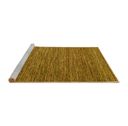 Sideview of Machine Washable Abstract Yellow Contemporary Rug, wshcon2743yw