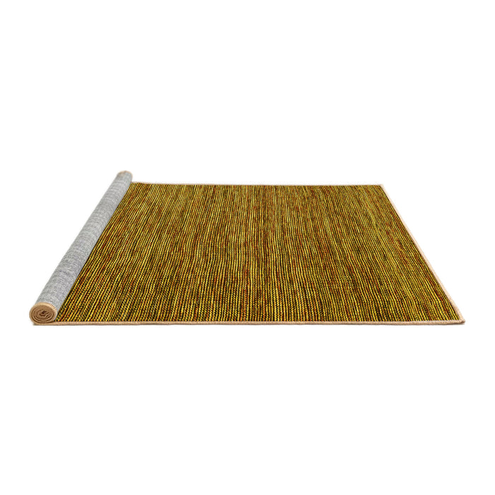 Sideview of Machine Washable Abstract Yellow Contemporary Rug, wshcon2743yw