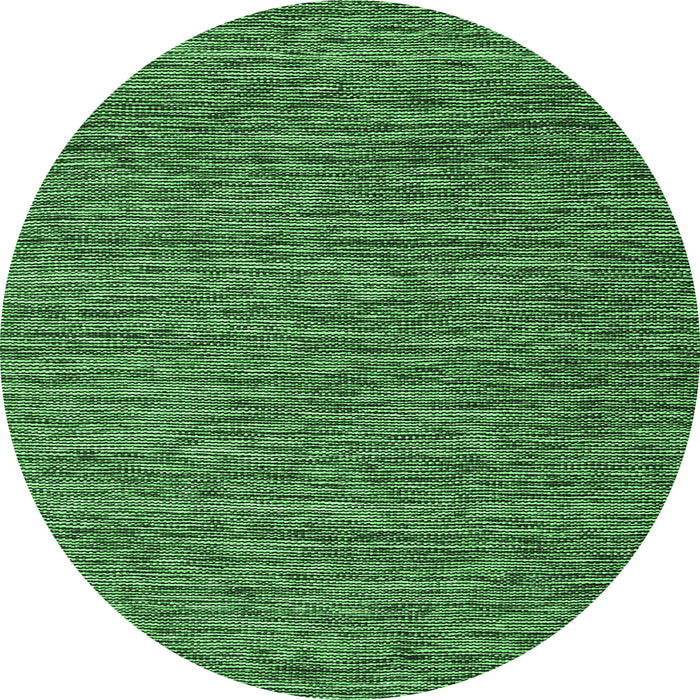 Round Machine Washable Abstract Emerald Green Contemporary Area Rugs, wshcon2743emgrn
