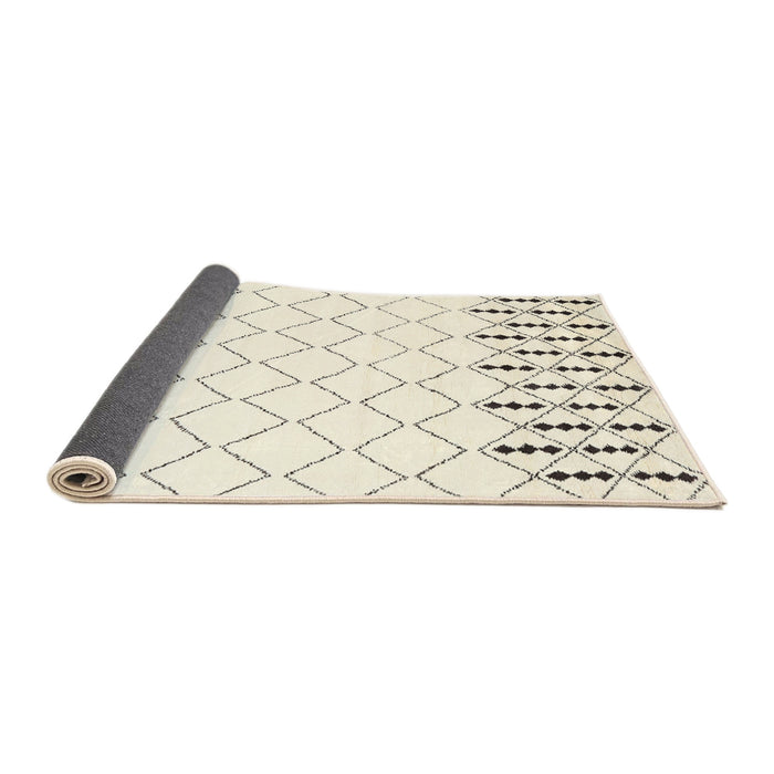 Thickness of Contemporary Lemon Beige Trellis Rug, con2744