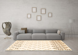 Machine Washable Terrilis Orange Contemporary Area Rugs in a Living Room, wshcon2744org