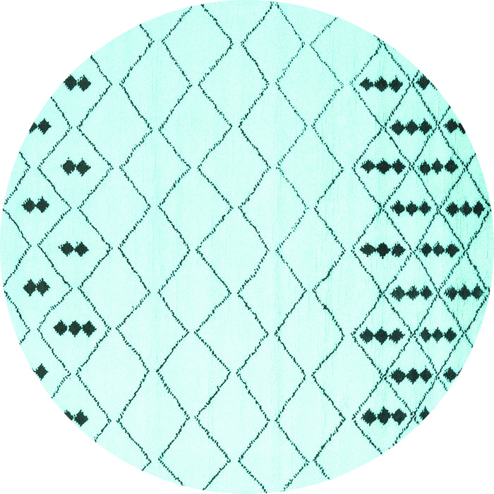 Round Terrilis Turquoise Contemporary Rug, con2744turq