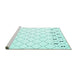 Sideview of Machine Washable Terrilis Turquoise Contemporary Area Rugs, wshcon2744turq