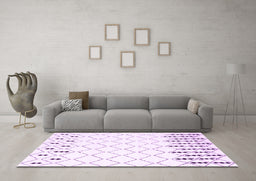 Machine Washable Terrilis Purple Contemporary Area Rugs in a Living Room, wshcon2744pur