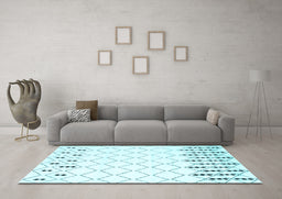 Machine Washable Terrilis Light Blue Contemporary Rug in a Living Room, wshcon2744lblu