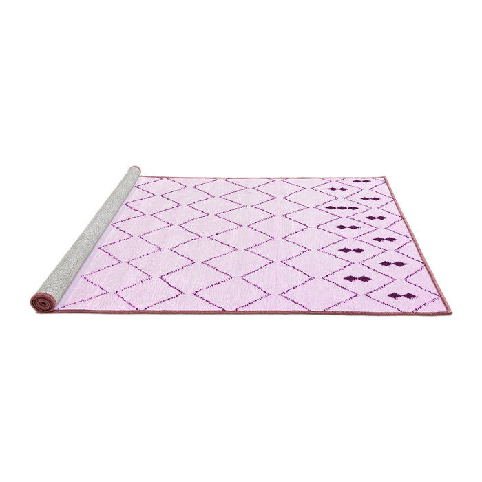 Sideview of Machine Washable Terrilis Pink Contemporary Rug, wshcon2744pnk