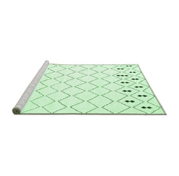Sideview of Machine Washable Terrilis Emerald Green Contemporary Area Rugs, wshcon2744emgrn