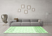 Machine Washable Terrilis Green Contemporary Area Rugs in a Living Room,, wshcon2744grn