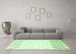 Machine Washable Terrilis Green Contemporary Area Rugs in a Living Room,, wshcon2744grn
