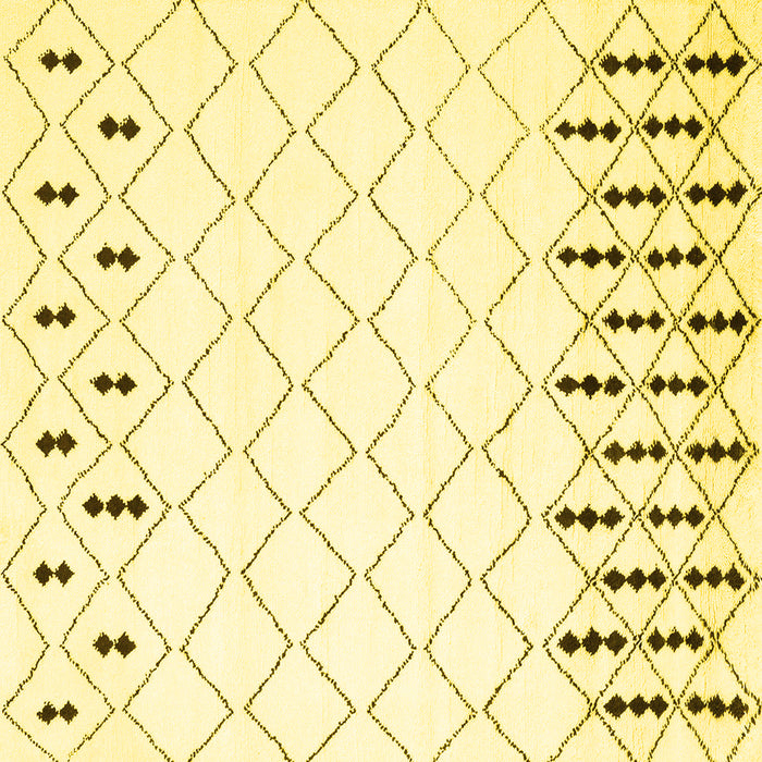 Square Machine Washable Terrilis Yellow Contemporary Rug, wshcon2744yw