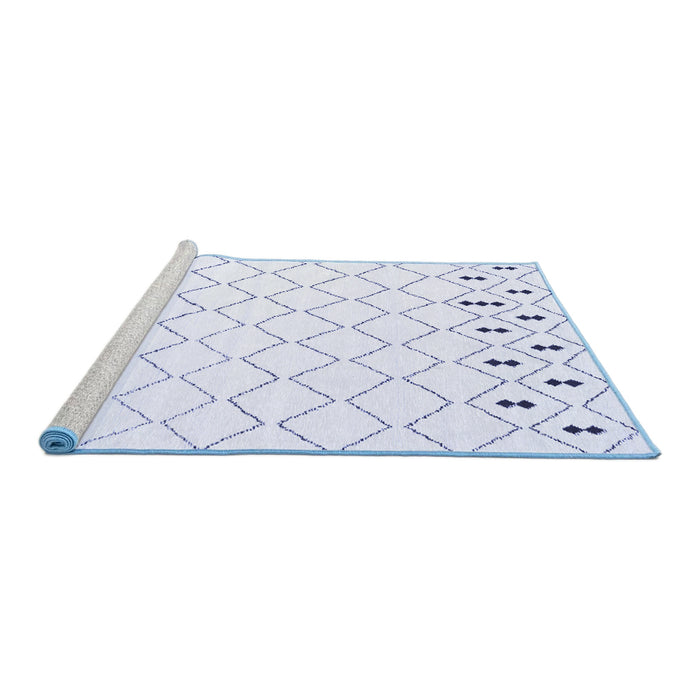 Sideview of Machine Washable Terrilis Blue Contemporary Rug, wshcon2744blu