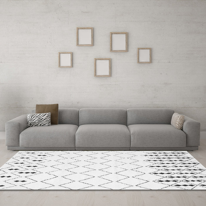 Machine Washable Terrilis Gray Contemporary Rug in a Living Room,, wshcon2744gry