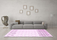 Machine Washable Terrilis Pink Contemporary Rug, wshcon2744pnk