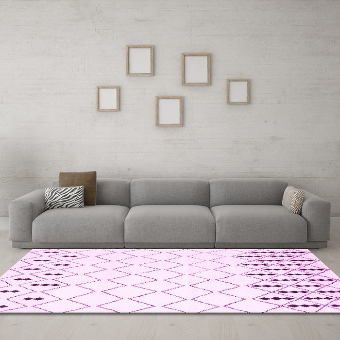 Machine Washable Terrilis Pink Contemporary Rug in a Living Room, wshcon2744pnk