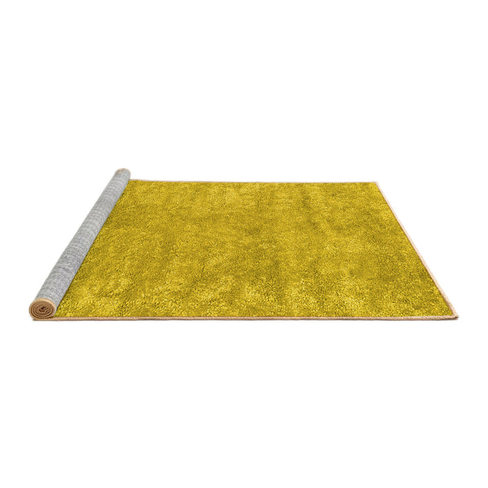 Sideview of Machine Washable Abstract Yellow Contemporary Rug, wshcon2745yw