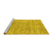 Sideview of Machine Washable Abstract Yellow Contemporary Rug, wshcon2745yw