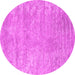 Round Machine Washable Abstract Pink Contemporary Rug, wshcon2745pnk