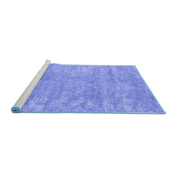Sideview of Machine Washable Abstract Blue Contemporary Rug, wshcon2745blu
