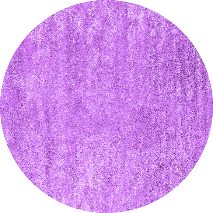 Round Abstract Purple Contemporary Rug, con2745pur