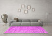 Machine Washable Abstract Pink Contemporary Rug in a Living Room, wshcon2745pnk