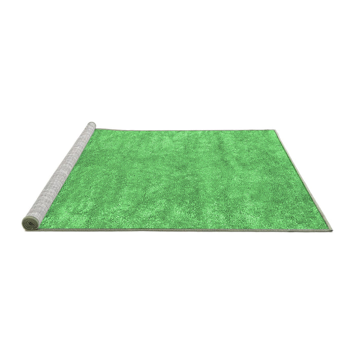 Sideview of Machine Washable Abstract Emerald Green Contemporary Area Rugs, wshcon2745emgrn