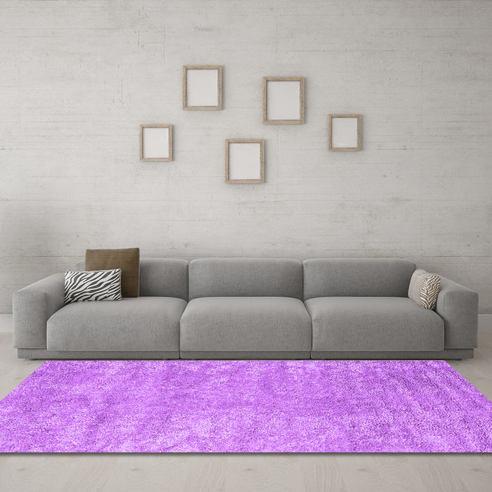 Machine Washable Abstract Purple Contemporary Area Rugs in a Living Room, wshcon2745pur