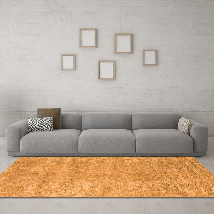 Machine Washable Abstract Orange Contemporary Area Rugs in a Living Room, wshcon2745org