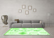 Machine Washable Solid Green Modern Area Rugs in a Living Room,, wshcon2746grn