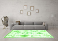 Machine Washable Solid Green Modern Rug, wshcon2746grn