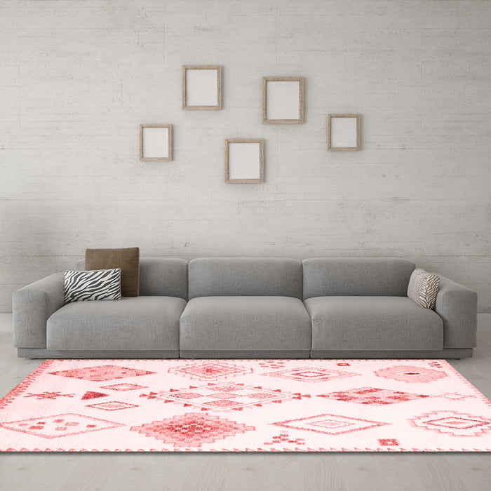 Modern Red Washable Rugs