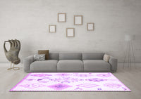 Machine Washable Solid Purple Modern Rug, wshcon2746pur