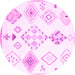 Round Solid Pink Modern Rug, con2746pnk