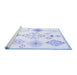 Sideview of Machine Washable Solid Blue Modern Rug, wshcon2746blu