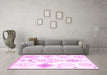 Machine Washable Solid Pink Modern Rug in a Living Room, wshcon2746pnk