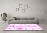 Machine Washable Solid Pink Modern Rug, wshcon2746pnk