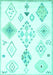 Machine Washable Solid Turquoise Modern Area Rugs, wshcon2746turq