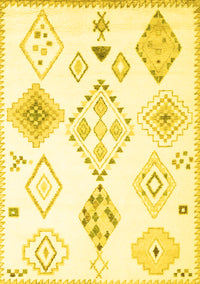 Solid Yellow Modern Rug, con2746yw