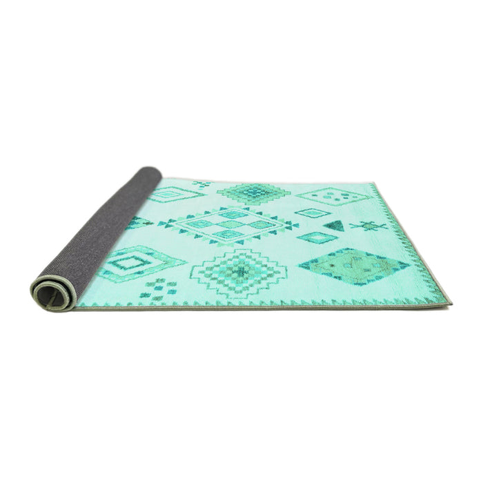 Sideview of Solid Turquoise Modern Rug, con2746turq