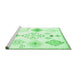 Sideview of Machine Washable Solid Emerald Green Modern Area Rugs, wshcon2746emgrn