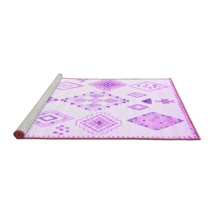 Sideview of Machine Washable Solid Purple Modern Area Rugs, wshcon2746pur